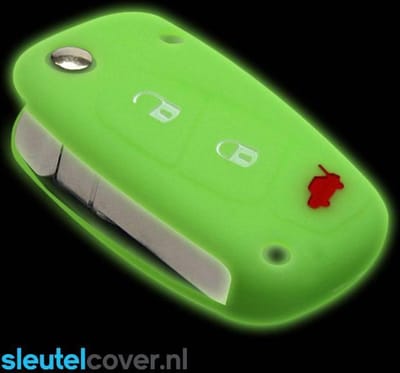 Autosleutel Hoesje geschikt voor Fiat - SleutelCover - Silicone Autosleutel Cover - Sleutelhoesje Glow in the dark / Lichtgevend