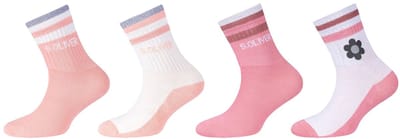s.Oliver Junior sokken, kindersokken, korte sokken, schoolsokken, 4-pack, katoenmix, gerecycled katoen, verstevigde hiel, verstevigde tenen, zachte teen naden, reflecterend, dagelijks gebruik, sport, school