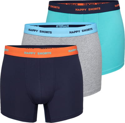 Happy Shorts 3-Pack Boxershorts Heren D906 Effen Kleuren - Maat M