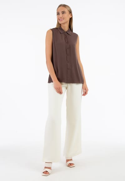 RISA Blouse top Dames donkerbruin