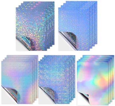 Holografisch Stickerpapier A4 - 20 Vellen Waterproof Zelfklevend Vinyl voor DIY Decoratie en Creatieve Projecten