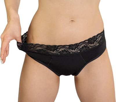 Ondergoed Dames - Menstruatie Broekjes - Comfortabele Bescherming - Vierlaagse Absorptie - 2 Stuks - Zwart