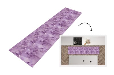 Keukenloper - Loper keuken - Waterverf - Patronen - Paars - 200x50 cm - Keukenloper vinyl