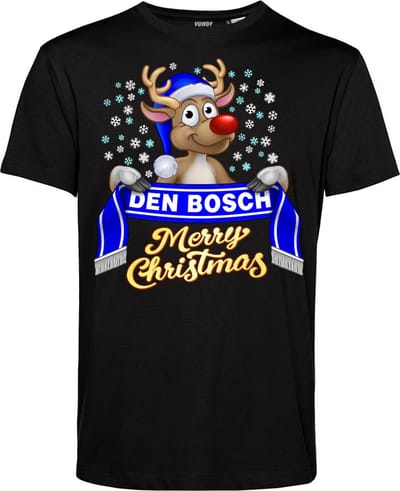 T-shirt Den Bosch | Foute Kersttrui Dames Heren | Kerstcadeau | FC Den Bosch supporter | Zwart | maat XS