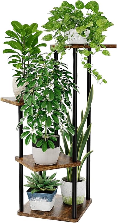 CLVP® Plantentafel - Plantenrek Buiten - Plantensteun - Plantenstandaard - Zwart en Bruin