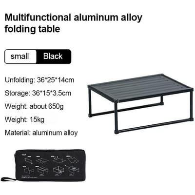 Draagbare Opvouwbare Picknicktafel Lichtgewicht Aluminiumlegering Wandel Camping Tafel met Draagtas Strand Bureau Buitenmeubilair S Size gray