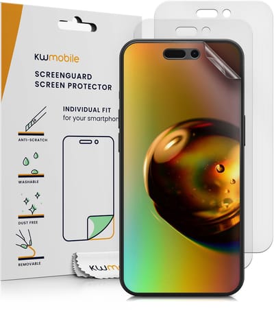 kwmobile Set of 3 Screen Protectors Compatible with Apple iPhone 16 Pro Max - Anti-Glare Anti-Fingerprint Display Films - Matte