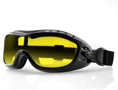 Bobster Night Hawk - Zwarte Motorbril - Motorbril Heren - Sportbrillen Heren - Glaskleur Geel