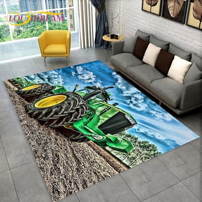Vrachtwagen Auto Tractor Serie Patroon Gebied Tapijt, Tapijt Tapijt voor Thuis Woonkamer Slaapkamer Bank Deurmat Decor, kinderen Antislip Vloermat 3D 40x60cm(15x23in)