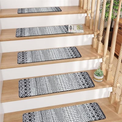 20*76CM Tapijt Traptreden Antislip Trapmatten Verwijderbaar Traptapijt 4-pack Veilige traptredebescherming Geschikt voor kinderen, ouderen en huisdieren