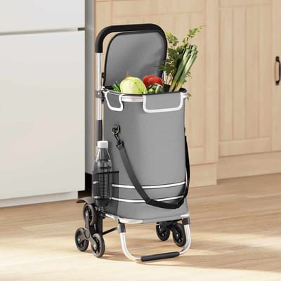 vidaXL - Winkelwagen - 1 - Grijs - 47 - x - 39 - x - 100,5 - cm - Oxford - stof