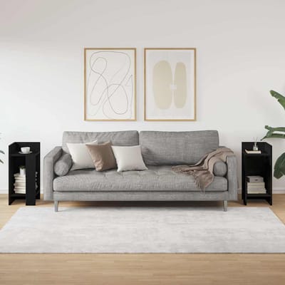 vidaXL - Bijzettafels - 2 - st - met - plank - 25,5x27x60 - cm - zwart