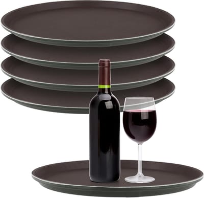 Gastro Serving Tray 28 cm Bruin - Antislip Dienblad voor Café, Bar en Restaurant, Perfect voor Serveerdoeleinden