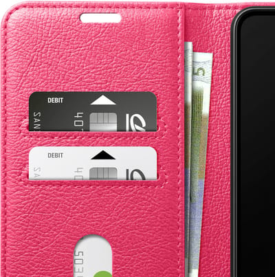 Zanae, Etui Geschikt voor Galaxy S26 met Standaard en Magnetische Sluiting, Fuchsia