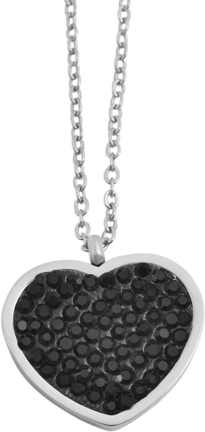 AKZENT Akzent dames ketting met hanger Andrina ankerketting, roestvrij staal, harthanger, similibe-versiering,