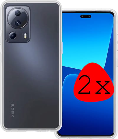 Hoesje 2 Stuks - Geschikt voor Xiaomi 13 Lite - Sterk & Shockproof - Case Siliconen - Back Cover - Telefoon Hoes - Transparant