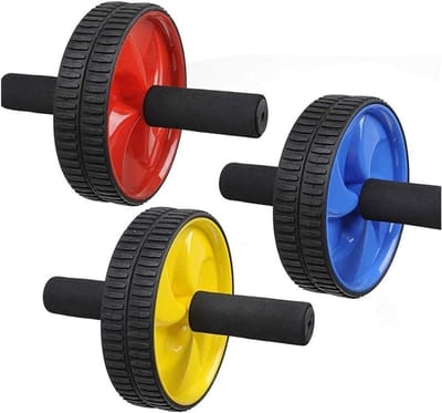 Buikspierwiel - Core trainer - Krachtoefeningen thuis - Dubbele wiel stabiliteit - 10x10x10 cm - Zwart