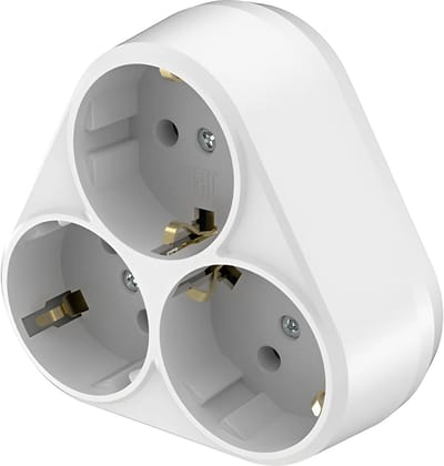 Stopcontact Splitter - Verdeelstekker - Brinton - 3 Stopcontacten - Randaarde - Wit