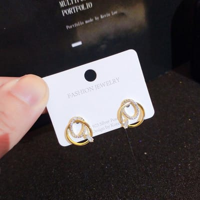 Oorklipjes Zonder Piercings voor Vrouwen  Oorbellen met Diamant Inleg  In elkaar grijpende Temperament Oorbellen  Compacte Oorbellen 925 silver white