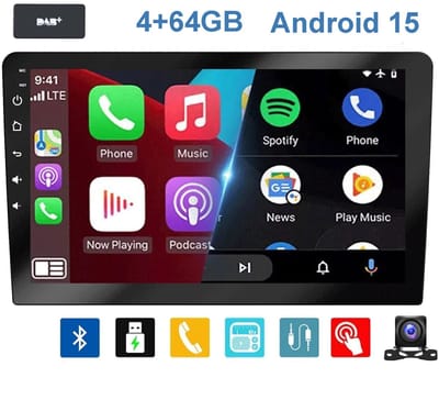 ESSGOO 2 DIN Autoradio Universeel - Bluetooth - DAB Autoradio - Multimedia Autoradio - 10 Inch Touchscreen - Achteruitrijcamera Ingang - Handsfree bellen - 4 + 64 GB - Apple CarPlay en Android Auto - USB Bluetooth WIFI FM