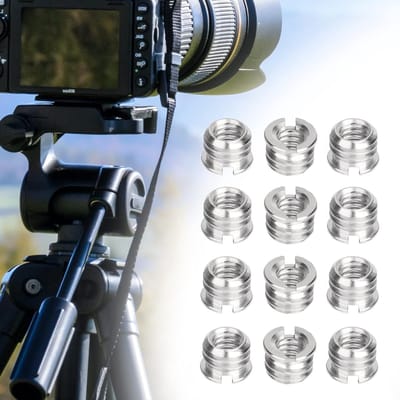 Set van 12 Draad Adapters voor Statief, Microfoon en Camera - 1/4 inch naar 3/8 inch en 3/8 inch naar 1/4 inch, Geschikt voor Statiefkop en Accessoires