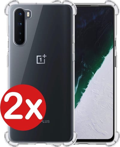 Hoesje - 2 Stuks - Geschikt voor OnePlus Nord - Sterk & Shockproof - Back Cover - Siliconen Case - Telefoon Hoes Shock Proof - Telefoonhoes - Transparant