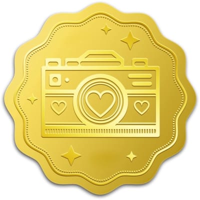 Dailygoods - WADORN 100 stuks 2" reliëf camera hart goudfolie zegel sticker, goudfolie uitnodigingen viering zegels decal zelfklevende certificaat zegel stickers ronde etiketten voor enveloppen uitnodigingskaart