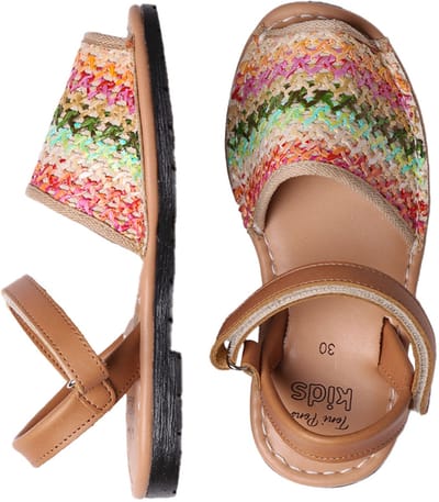 Kindersandalen van veelkleurige stof met klittenbandsluiting | COVA-NZ