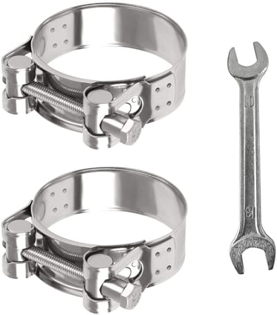 Dailygoods- Uitlaatklem 2 Stuks - Verstelbare Hinge Bolt Klem - Roestvrij Staal - Universele Slangklem - Vooruitlaat Systemen - Binnen diameter 48-51mm - Uitlaatbeugel
