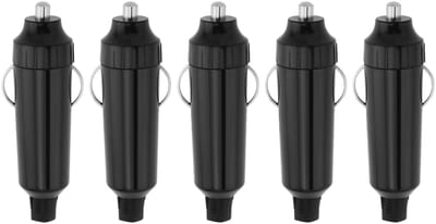 Allecto - Sigarettenaansteker Plug - Heavy Duty - Zwart - Geschikt voor Kabels tot 16AWG - 5 Stuks - Maximaal 20A 12V