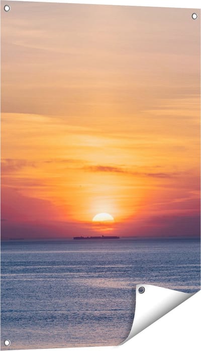 Gards Tuinposter Zonsondergang in de Noordzee - 60x90 cm - Tuindoek - Tuindecoratie - Wanddecoratie buiten - Tuinschilderij