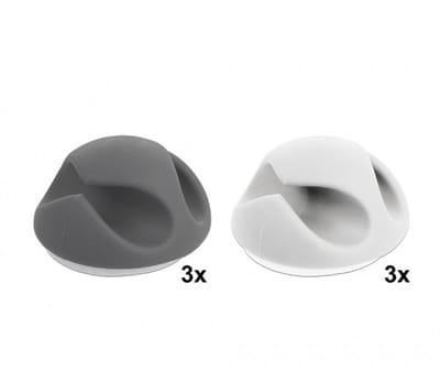 Delock 18295 Kabelclips Thermoplast Wit, Grijs (Ø x h) 6 mm x 15 mm 1 set(s)