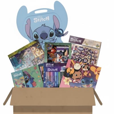 Disney Stitch Cadeaubox 6-delig – Officiële Disney Stitch Verrassingsbox voor Kinderen – Knutselset & Schrijfset Cadeau