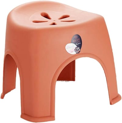 Badkamer Kruk - Douchekrukje Toiletkrukje - Veilig Zitten - Antislip Bodem - 28x27x31cm - Rosso