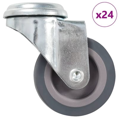 vidaXL 24 st Zwenkwielen met boutgaten 50 mm