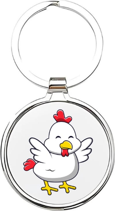 Akyol - Kippen Sleutelhanger - kippen - Dierenliefhebbers - Kip - Chicken - boerderij - boerderijdieren - haan - dierendag - vogel - vogelliefhebbers - kuiken - hanen - Rooster - huisdieren - keychain - vogels - zwart witte sleutelhanger - 4 x 7,5 CM