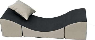 Grijs beige kinderbank van 20 bij 120 bij 40 cm, gewicht: 250 gram