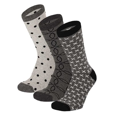Apollo - Badstof dames sokken - Multi Grijs - 6 Pak - Maat 36/41 - Uniek motief - Warme sokken dames - Sokken dames - Wintersokken dames - warme sokken dames