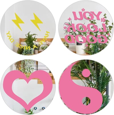 Set van 4 Ronde Spiegel Wandstickers van 20 cm - Decoratieve Acryl Spiegels voor Woonkamer, Slaapkamer en Hal