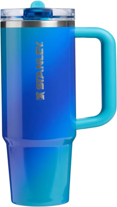 STANLEY Quencher ProTour Flip Straw Tumbler 0,89L (Sea Glass Aura) – Lekvrije Thermosbeker met Flip Straw & Handvat – Geïsoleerd RVS – BPA-vrij