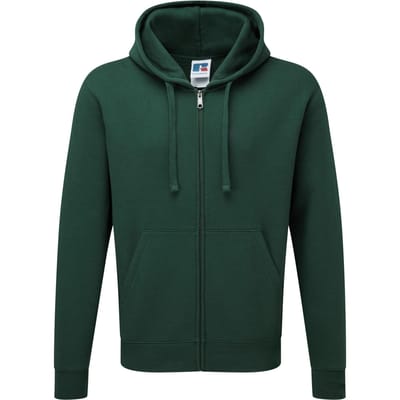 Russell Heren Authentieke Sweatshirt met volledige ritssluiting / Hoodie (Fles groen)