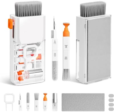 TOVBMUP Toetsenbordreinigingsset - 10 in 1 - Telefoonschermreinigingsset - met borstel - met spray - voor toetsenborden, laptops, tablets, computers, computermonitoren