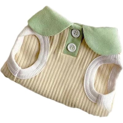 T-shirt d'été respirant fin à revers pour chien Gilet pour petits et moyens chiens Chats Vêtements décontractés pour animaux de compagnie Chihuahua Bichon Teddy Costume XS