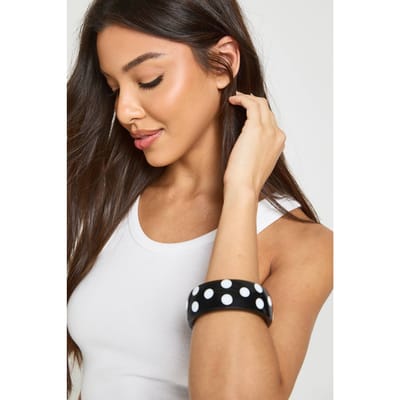 boohoo Dames Polkadot Armband | Zwart