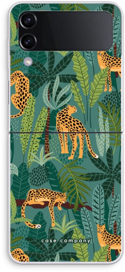 Case Company® - Hoesje geschikt voor Samsung Galaxy Z Flip4 hoesje - Luipaard 2 - Soft Cover Telefoonhoesje - Bescherming aan alle Kanten en Schermrand