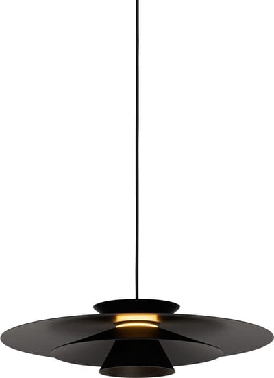QAZQA pauline - Design Dimbare LED Hanglamp met Dimmer - 1 lichts - Ø 50 cm - Zwart - Woonkamer | Slaapkamer | Keuken