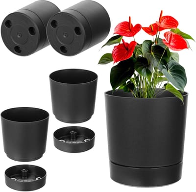 KADAX Bloempot met standaard AURA 145 gerecycled - zwart