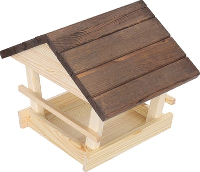 Vogelvoederhuis vierkant/bruin, vogel, voederhuis, vogelhuis, hout, vogelhuis
