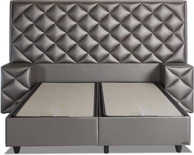 Eric kuster Style Boxspring – Boxspring met opbergruimte 180x200 inclusief Micropocket matras 30cm Havana - 1x Nachtkasje 1x voetbank