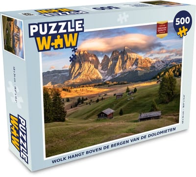 Puzzel Wolk hangt boven de bergen van de Dolomieten - Legpuzzel - Puzzel 500 stukjes